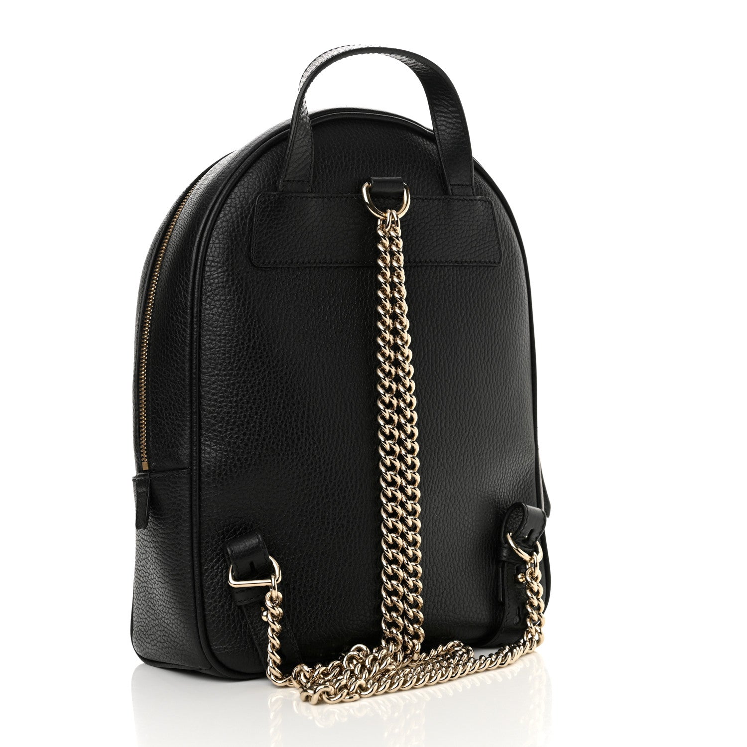 Gucci Pebbled Calfskin Soho Chain Backpack Black 3 of 11