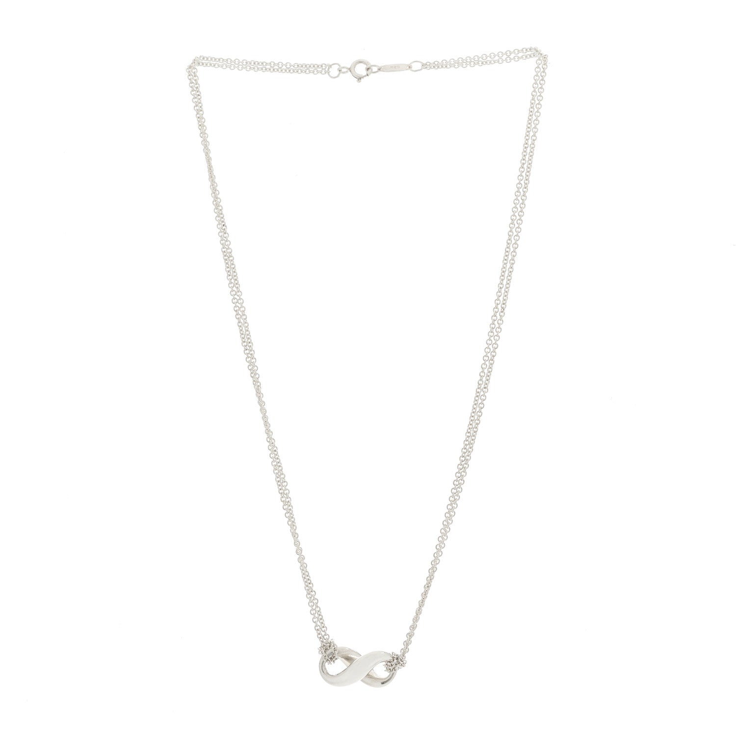 Tiffany Sterling Silver Figure 8 Pendant Necklace 3 of 5