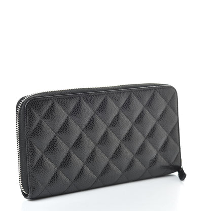 Chanel Caviar Quilted Large Gusset Zip Around Wallet Black 3 of 8