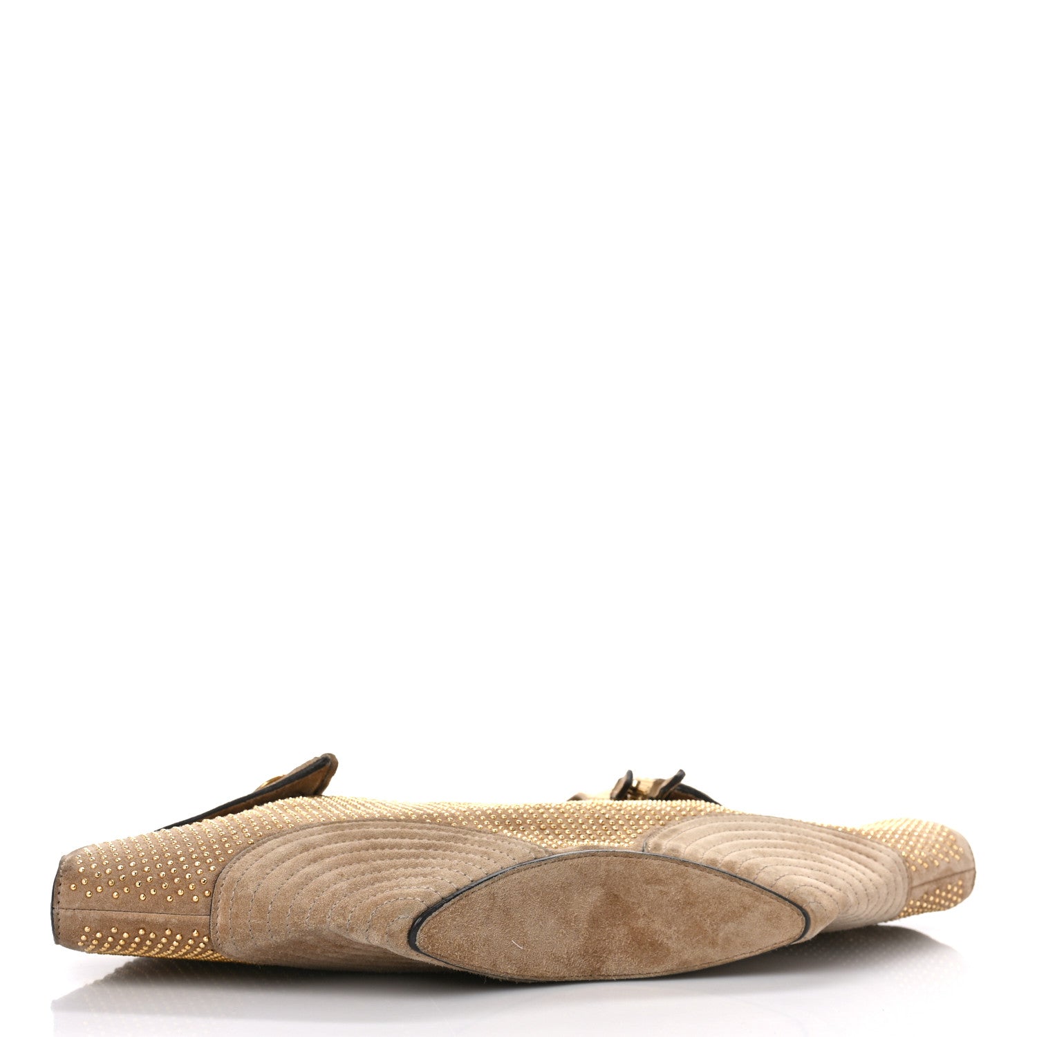 Alexander McQueen Suede Studded De Manta Clutch Light Brown 4 of 9