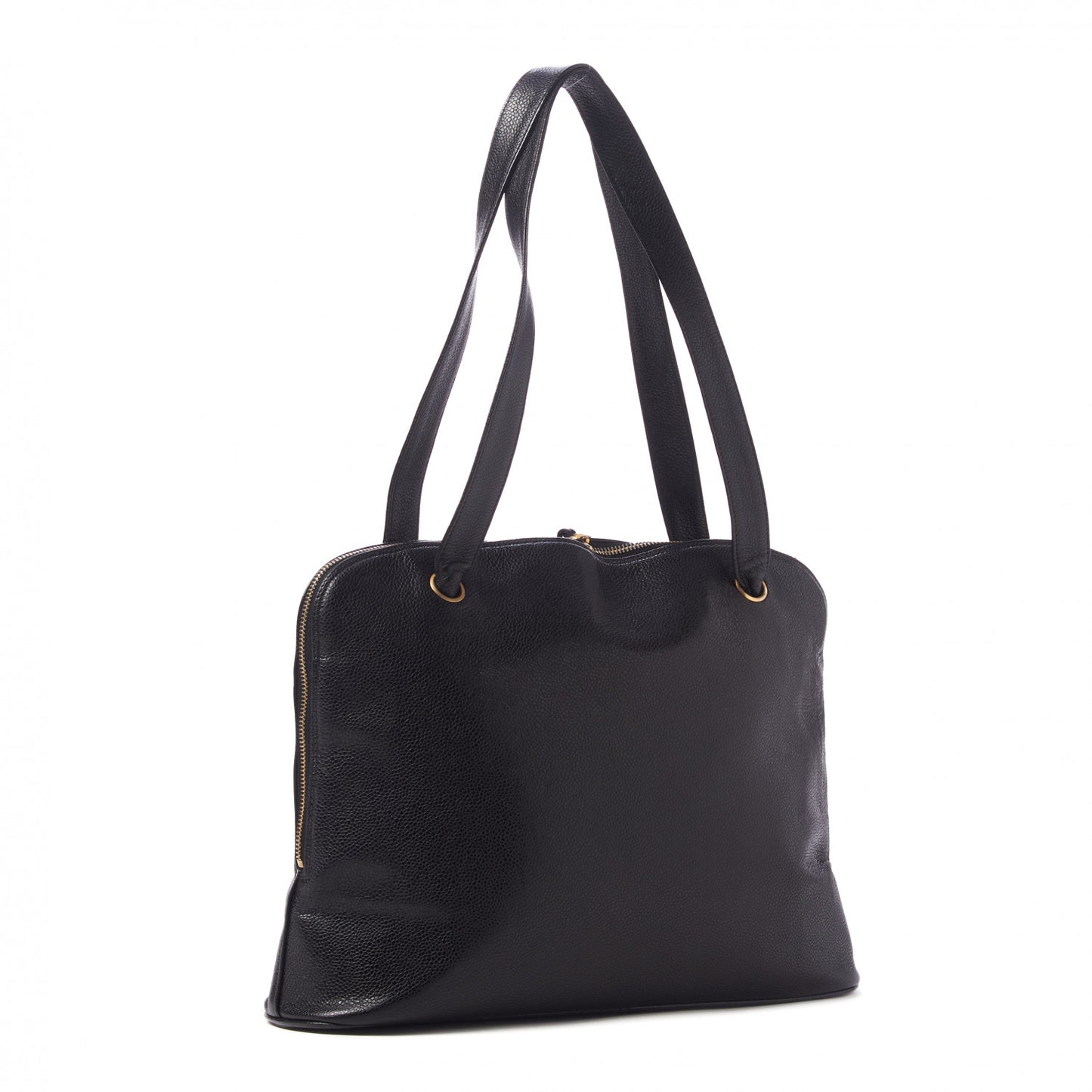 Caviar Large CC Shoulder Bag Black