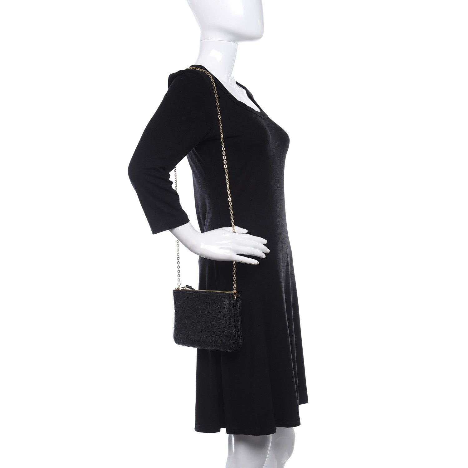 Louis Vuitton Empreinte Double Zip Pochette Black 2 of 9