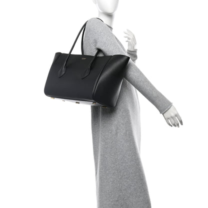 Salvatore Ferragamo Hammered Calfskin XL East West Tote Bag Black 2 of 11