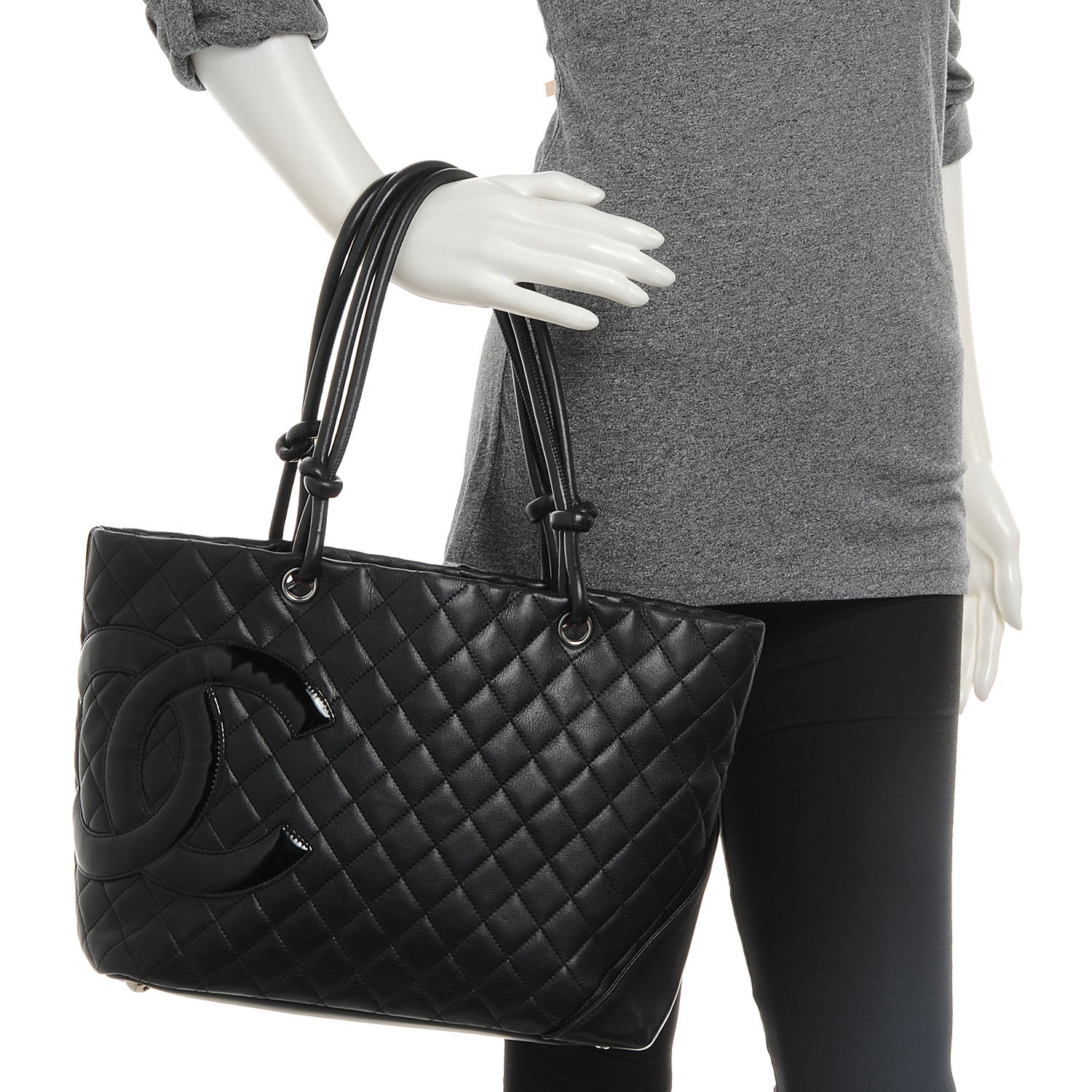 Chanel Calfskin Quilted Large Cambon Tote Black 2 of 7