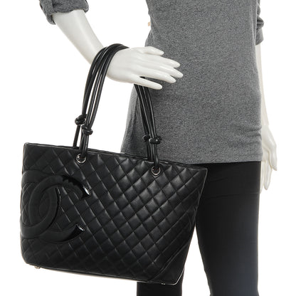 Chanel Calfskin Quilted Large Cambon Tote Black 2 of 7
