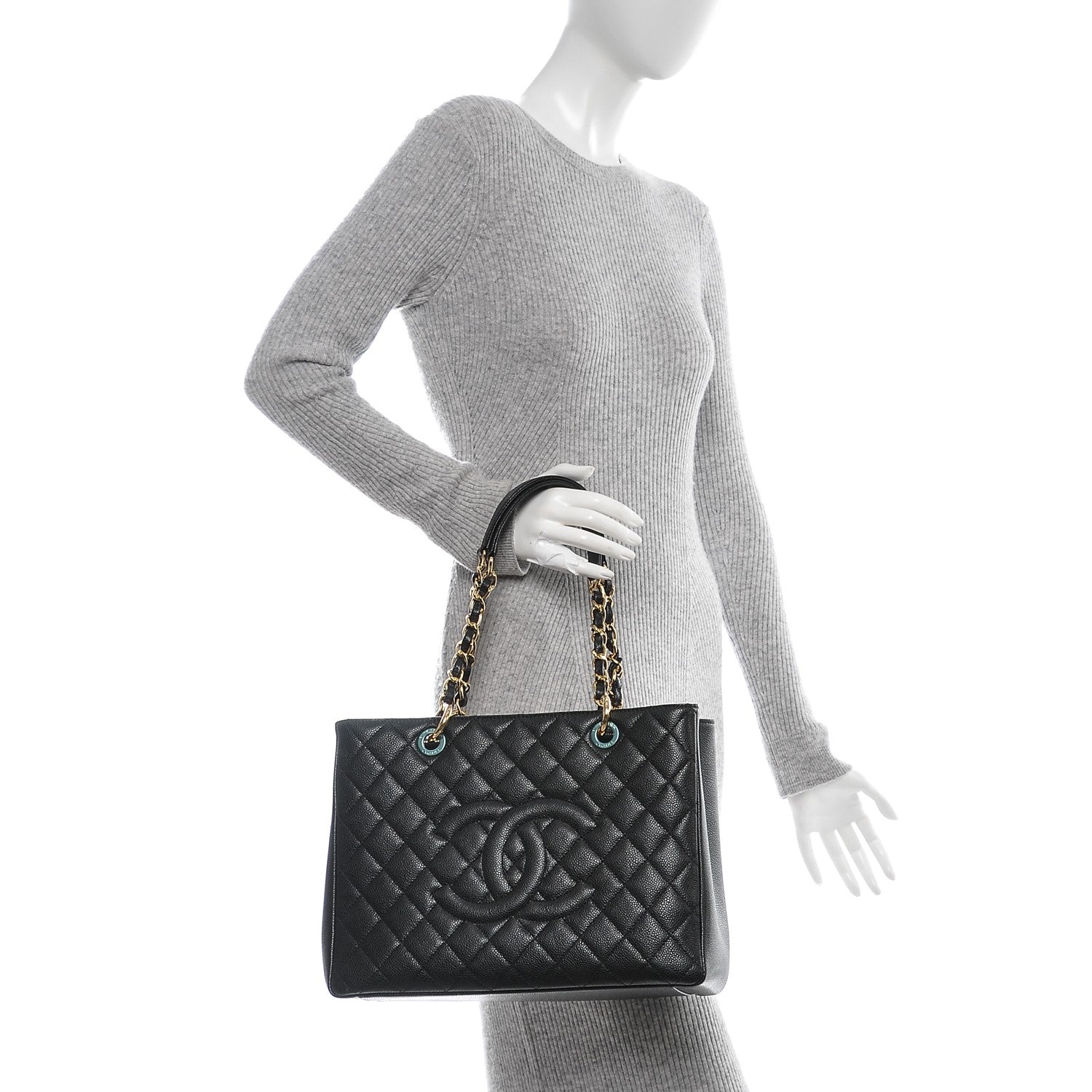 Chanel Caviar Quilted Grand Shopping Tote GST Black 2 of 7