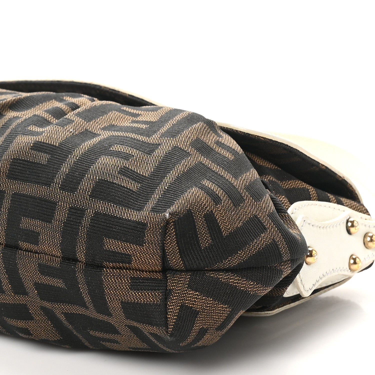 Fendi Zucca Cuoio Lucido Small Chef Shoulder Bag Tobacco White 9 of 10
