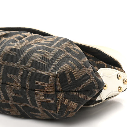 Fendi Zucca Cuoio Lucido Small Chef Shoulder Bag Tobacco White 9 of 10