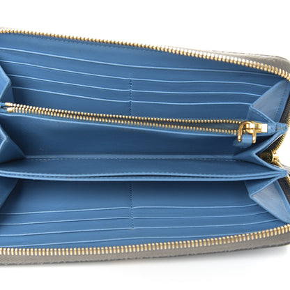 Prada Vitello Daino Zip Around Wallet Marmo Cobalto 4 of 10