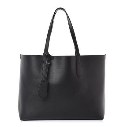 Burberry Grainy Calfskin Haymarket Check Medium Reversible Tote Black 5 of 30