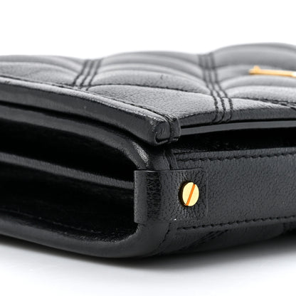 Saint Laurent Lambskin Diamond Quilted Becky Chain Wallet Black 10 of 13