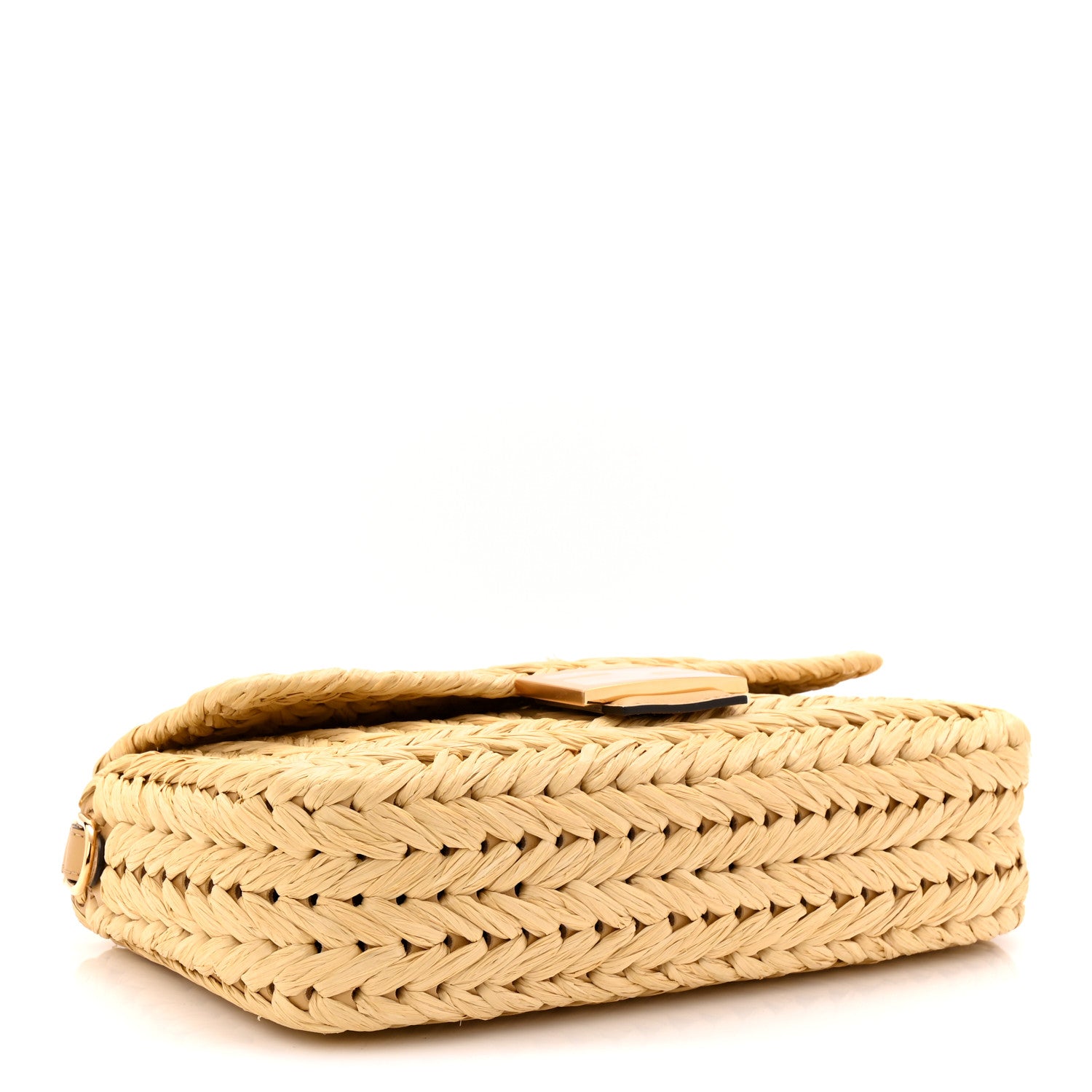 Fendi Paglia Vitello Grace FF Woven Baguette 4 of 9