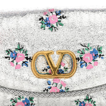 Valentino Garavani Floral Jacquard Lurex Small DeVain Shoulder Bag Silver 11 of 11