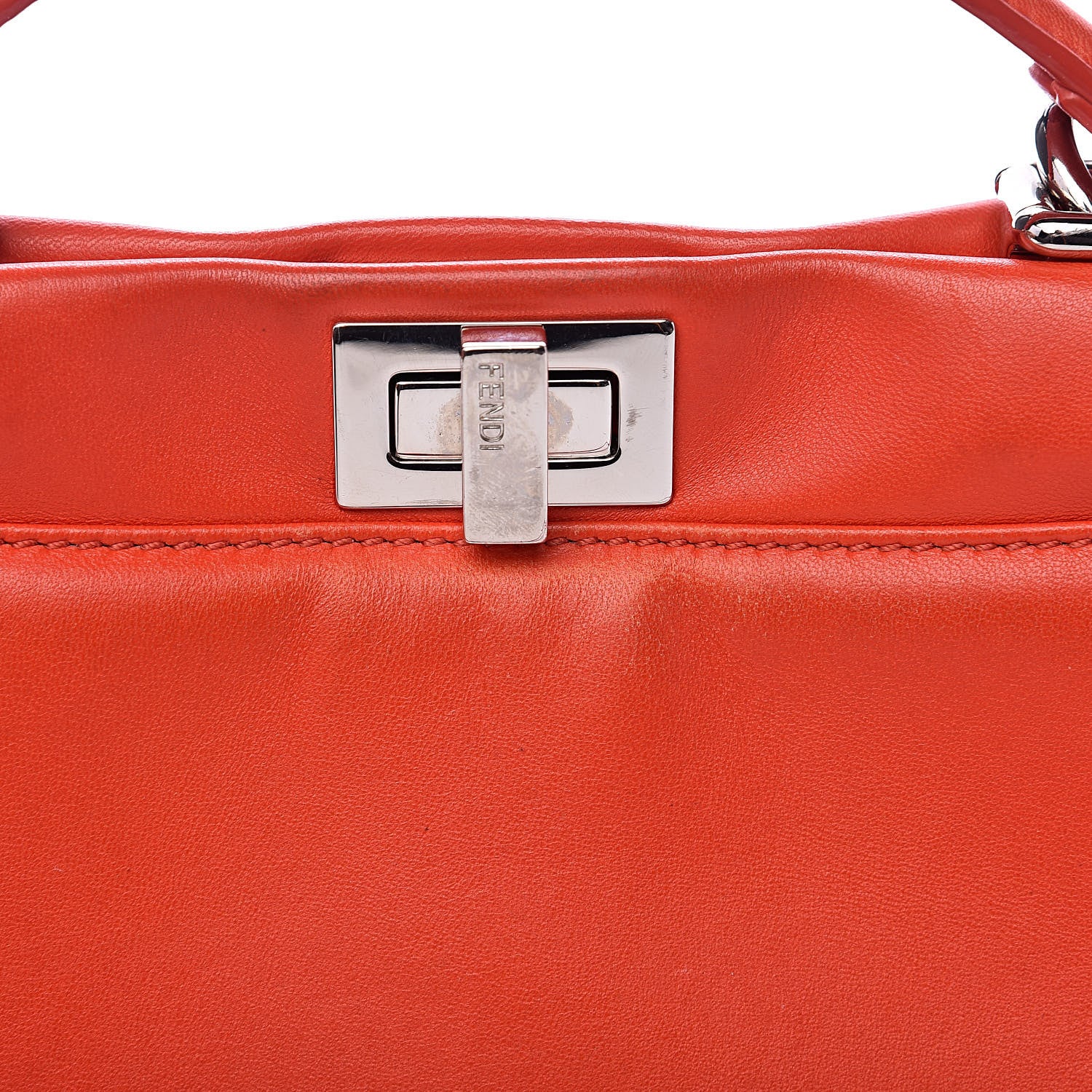 Fendi Nappa Mini Peekaboo Iconic Satchel Papavero 16 of 16