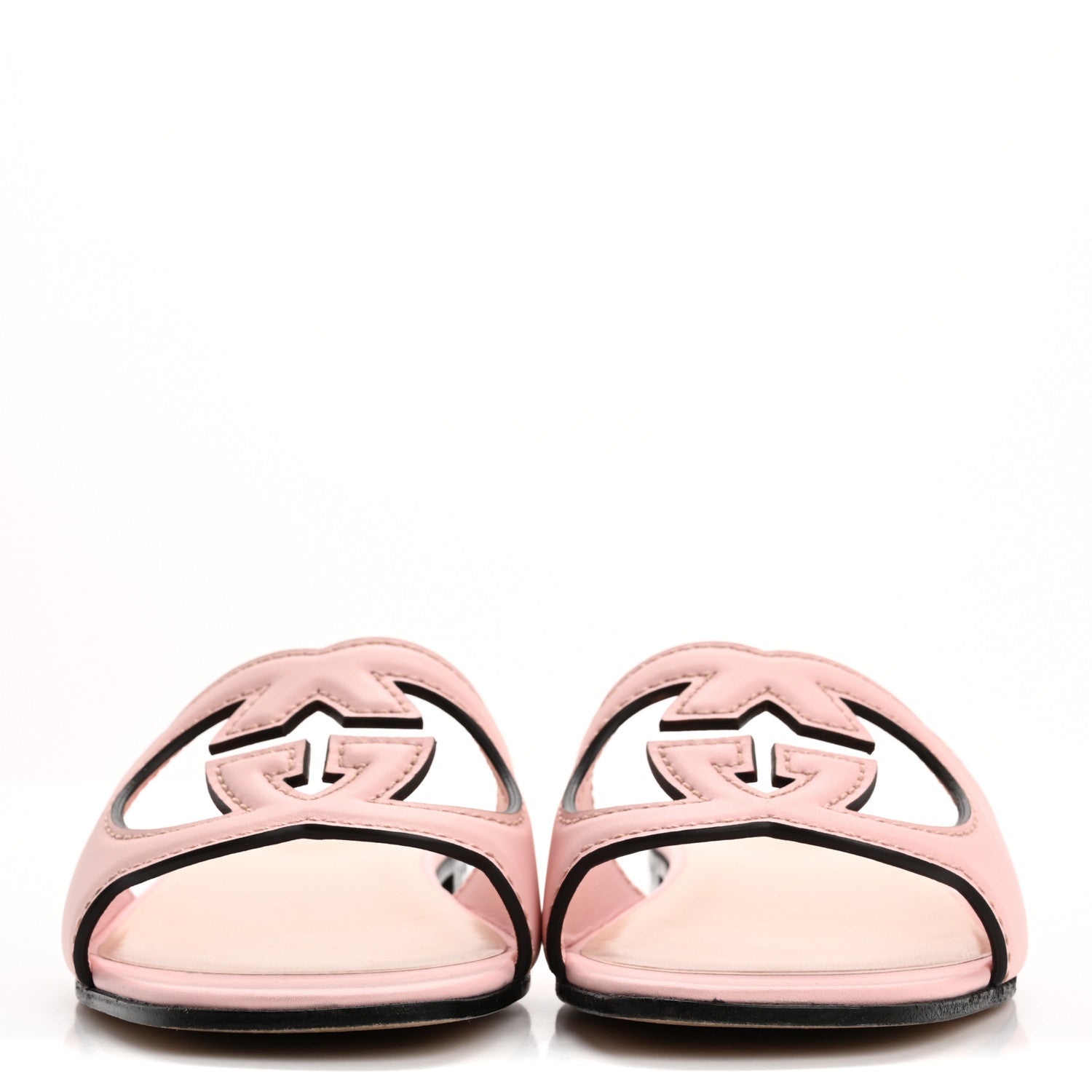 Gucci Cosmos Softy Calfskin Interlocking G Cut Out Slide Sandals 37.5 Candy Cotton 3 of 15