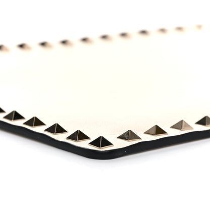 Valentino Garavani Vitello Large Rockstud Zip Pouch Light Ivory 5 of 9