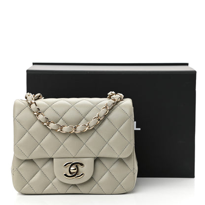Chanel Lambskin Quilted Mini Square Flap Grey 11 of 11