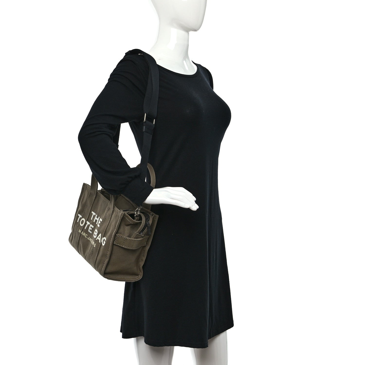 Marc Jacobs Cotton Canvas Small The Traveler Tote Bag Slate Green 2 of 11