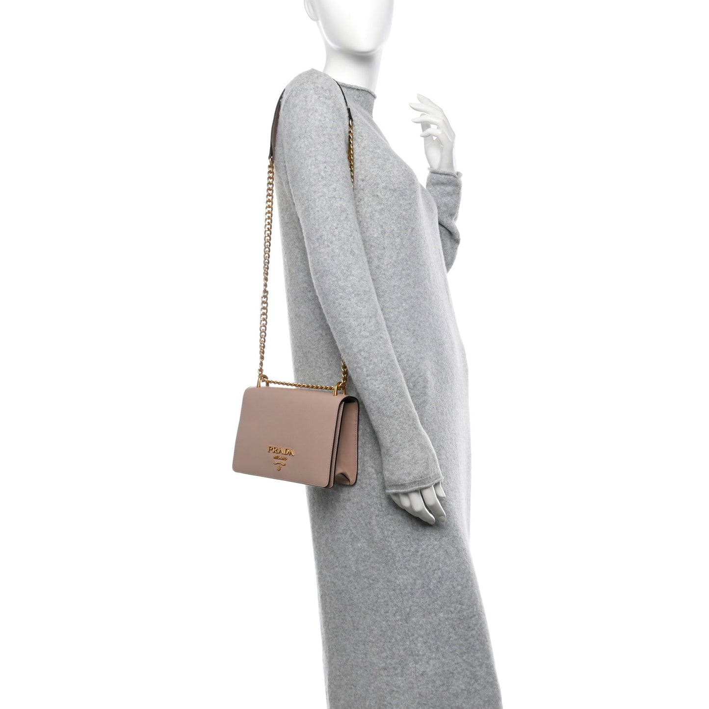 Saffiano Chain Shoulder Bag Cammeo