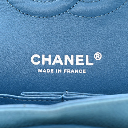 Chanel Iridescent Caviar Quilted Medium Double Flap Blue 6 of 13