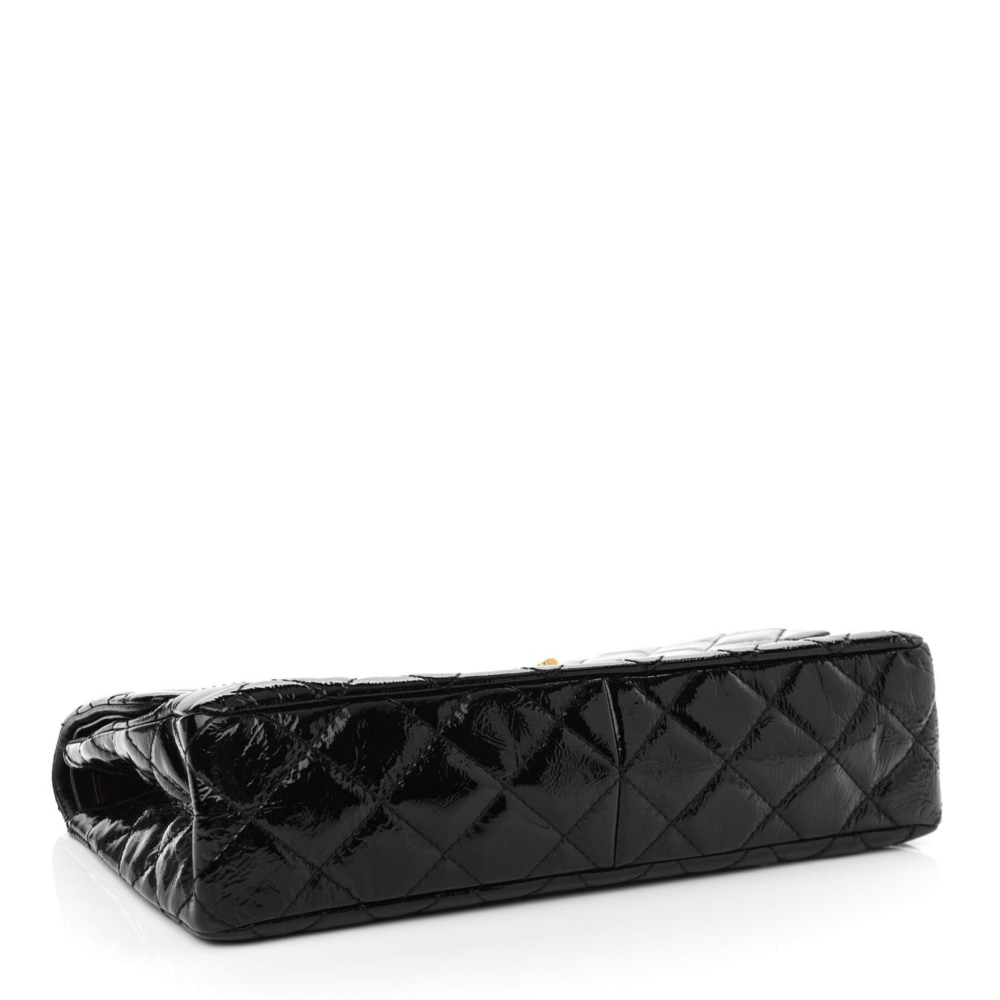 Distressed Patent Quilted 2.55 Reissue 227 Flap Black