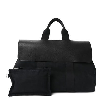 Hermes Chevron Herringbone Toile Vache Liegee Valparaiso Tote  MM Black 3 of 11