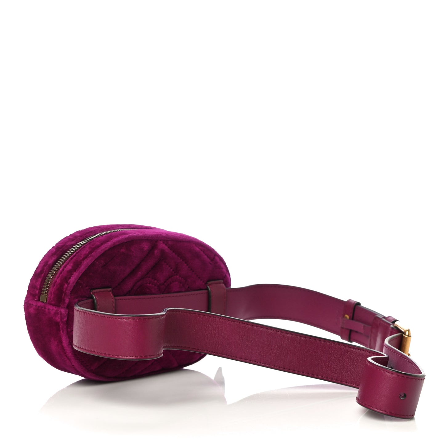 Velvet Matelasse GG Marmont Belt Bag 95 38 Fuchsia Violet Cyclamen