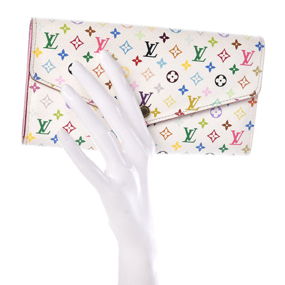 Louis Vuitton Monogram Multicolor Sarah Wallet NM White Litchi 2 of 10