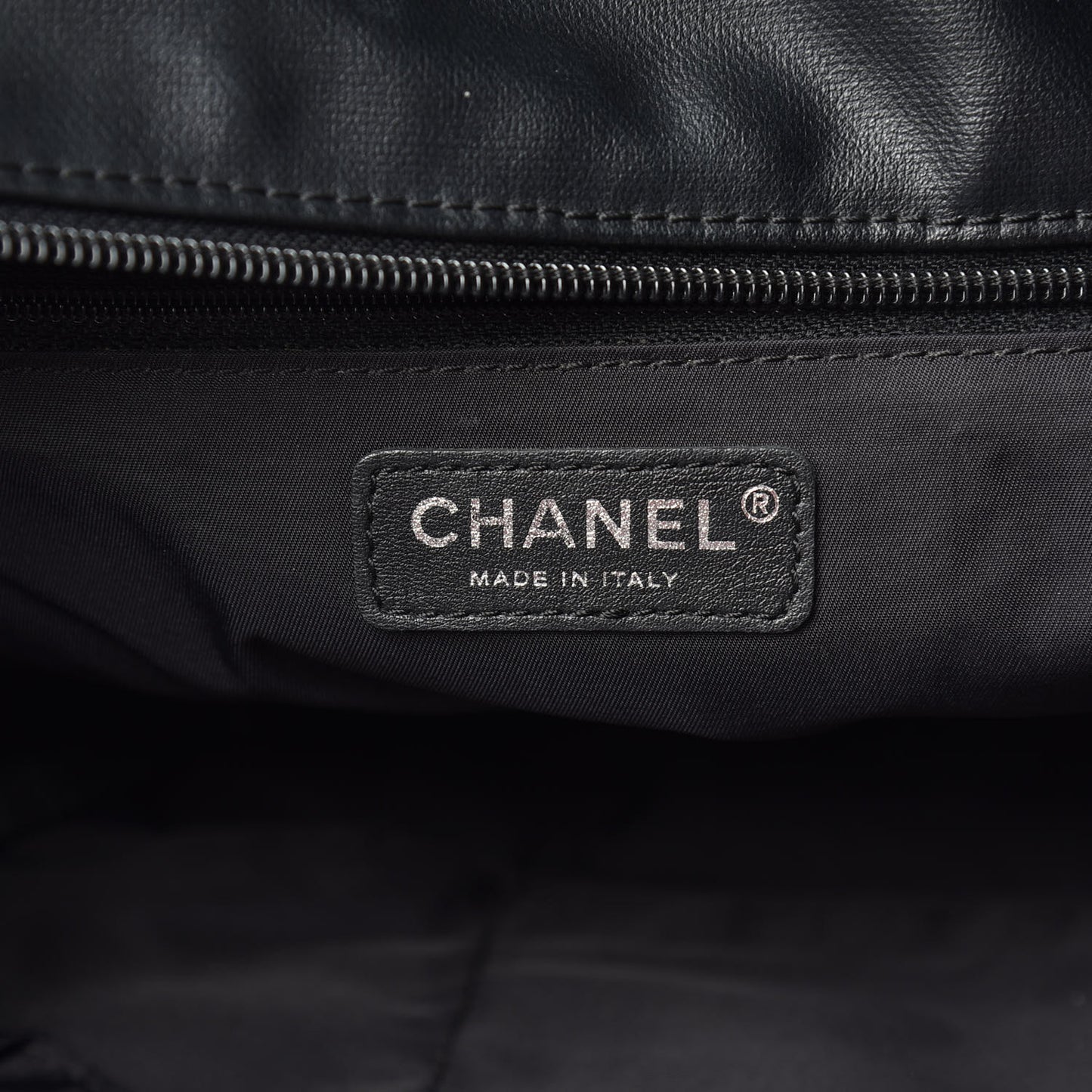 Coated Canvas Quilted Large Paris Biarritz Tote Black
