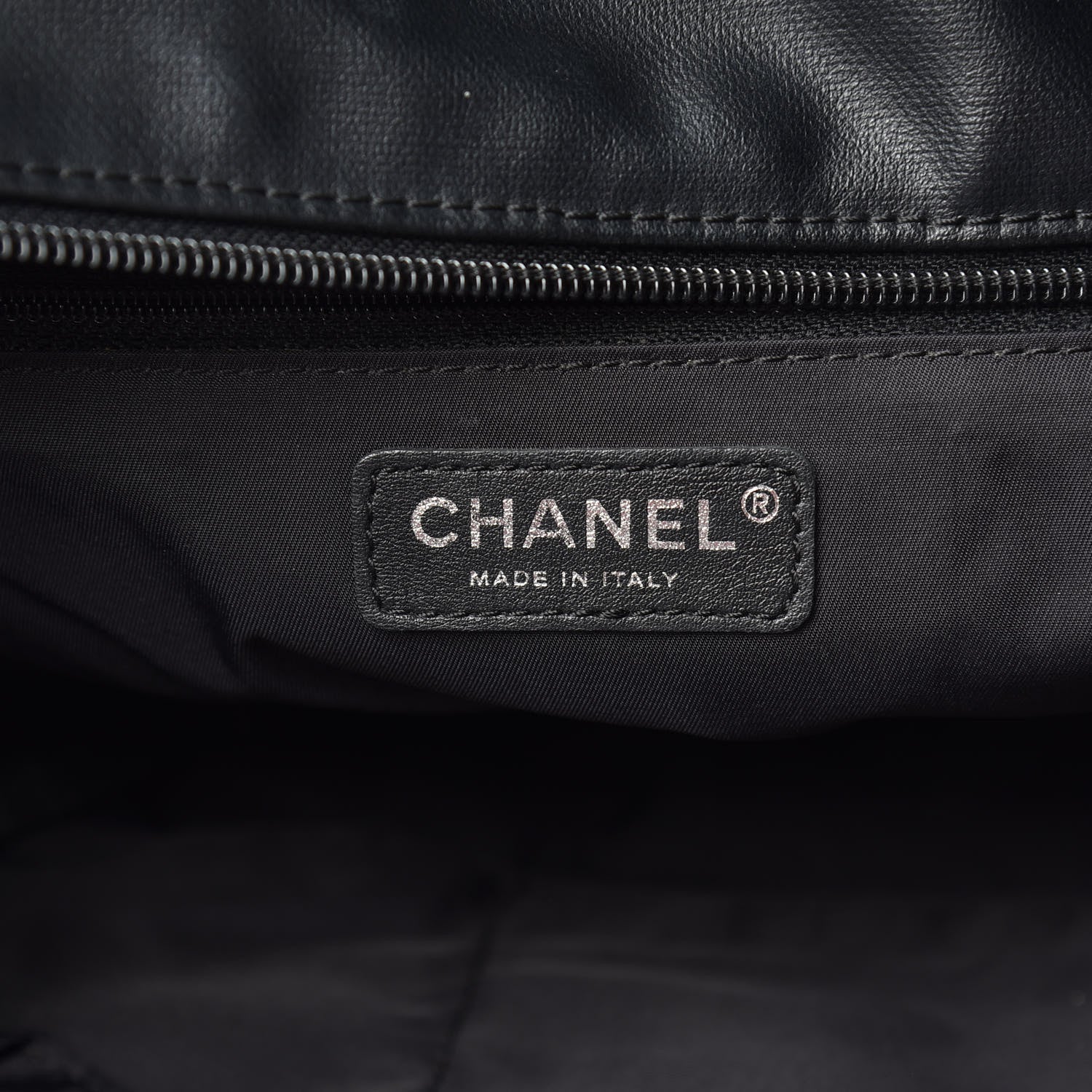 Chanel Coated Canvas Quilted Large Paris Biarritz Tote Black 6 of 9