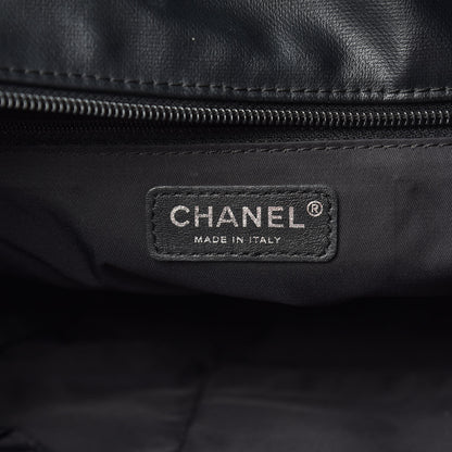 Chanel Coated Canvas Quilted Large Paris Biarritz Tote Black 6 of 9
