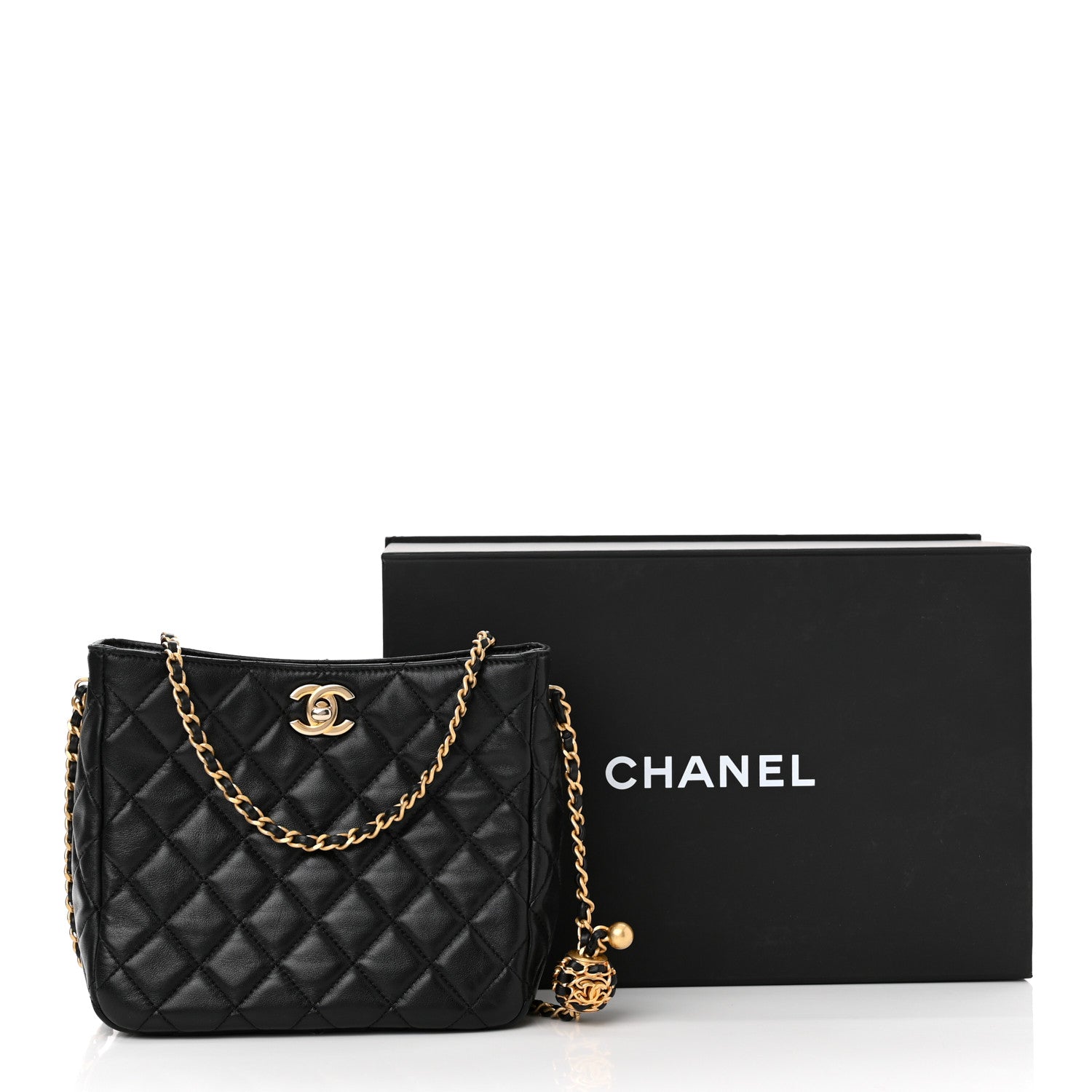 Chanel Lambskin Quilted Small Pearl Crush Hobo Black 13 of 13