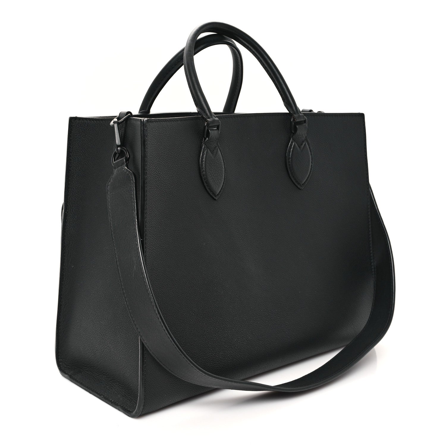 Louis Vuitton Soft Calfskin Lockme Tote MM Black 3 of 11