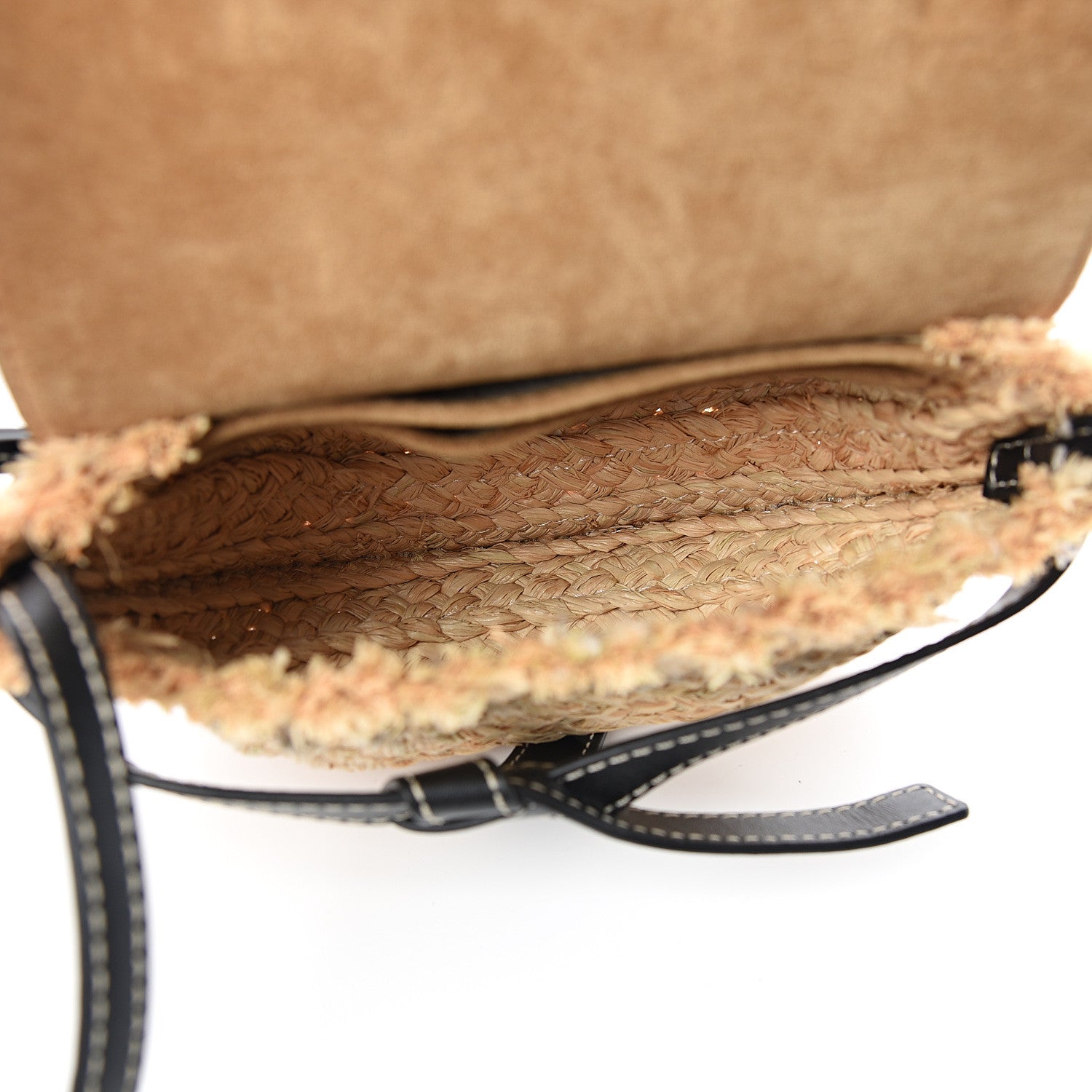 Loewe Calfskin Raffia Mini Gate Crossbody Bag Natural Black 4 of 8