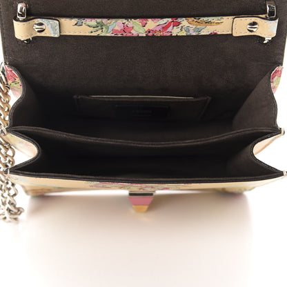 Fendi Vitello Marie Antoinette Print Scalloped Mix Studded Small Kan I Shoulder Bag Panna Multicolor 5 of 10