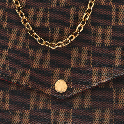 Louis Vuitton Damier Ebene Pochette Felicie Chain Wallet 7 of 9