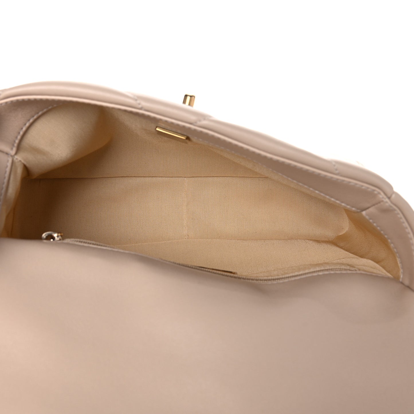 Lambskin Quilted Medium Chanel 19 Flap Beige