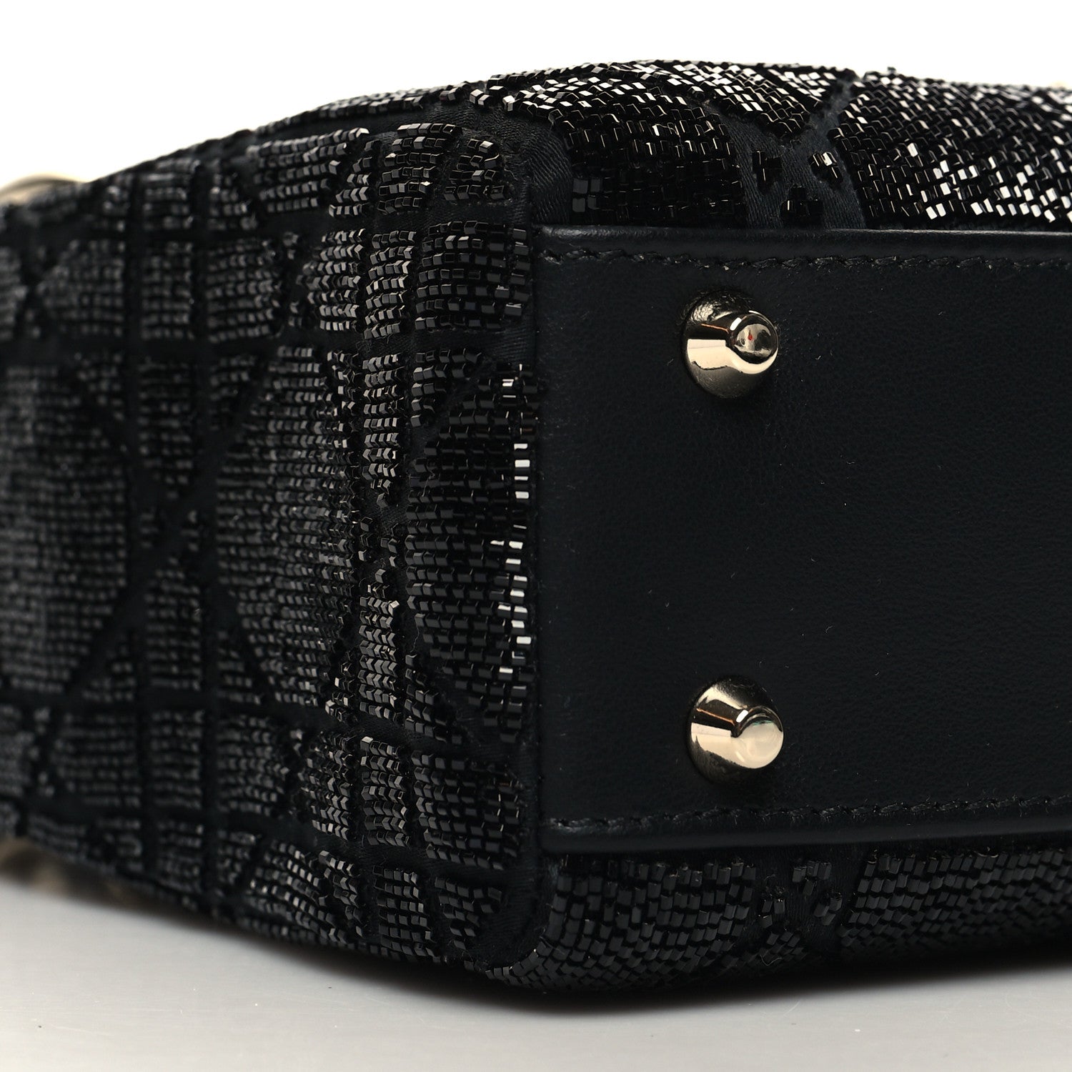 Christian Dior Lambskin Beaded Mini Lady Dior Black 9 of 11