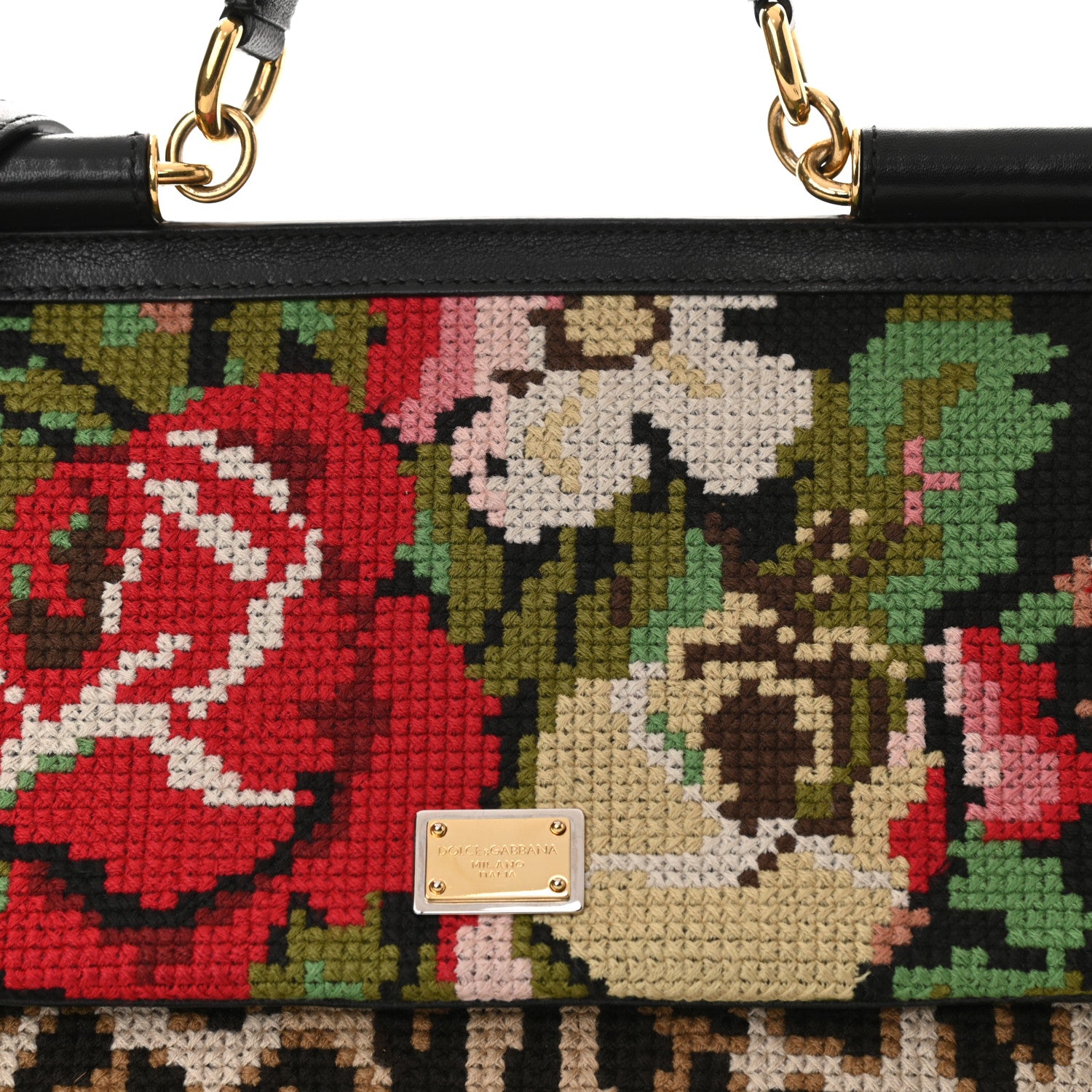 Dolce & Gabbana Crochet Embroidered Floral Leopard Print Miss