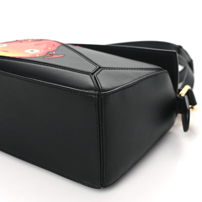Loewe X HOWLS MOVING CASTLE Satin Calfskin Crystal Small Calcifer Puzzle Black 9 of 9