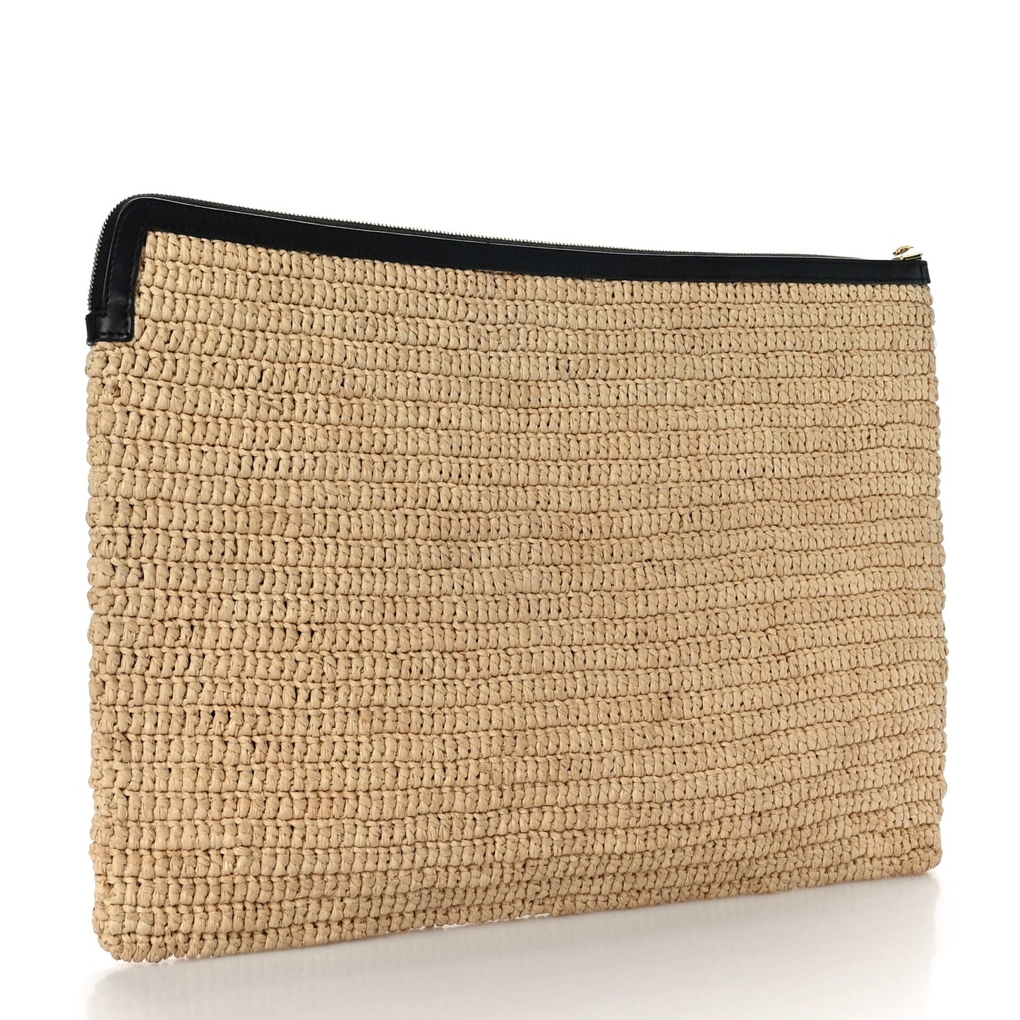 Raffia Sequin Large Pouch Black