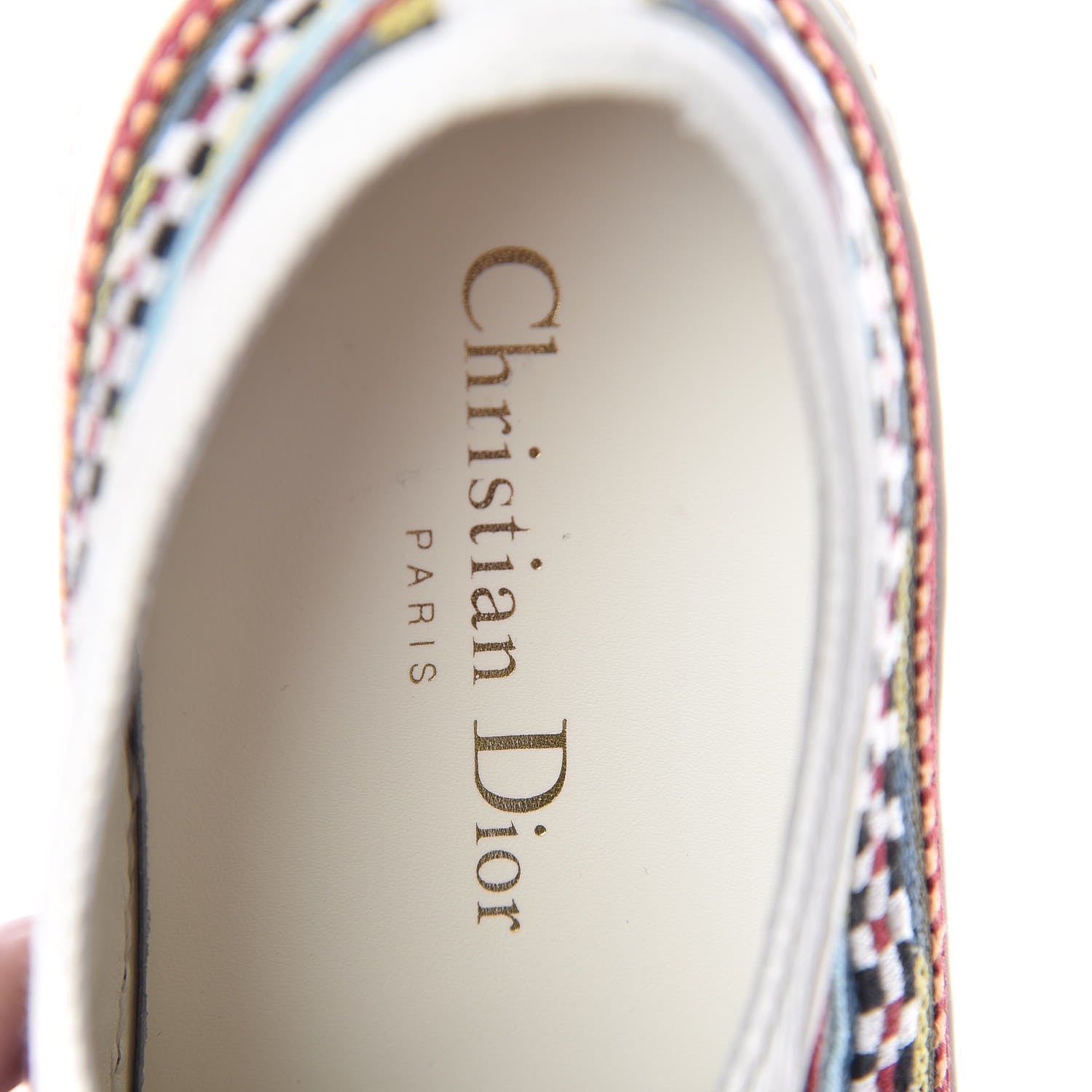 Christian Dior Canvas Ethnic Embroidered Womens Walk'N'Dior Low Top Sneakers 39.5 Fuchsia 6 of 8