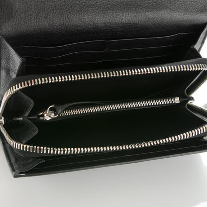 Balenciaga Calfskin Papier Money Zip Around Wallet Black 5 of 6