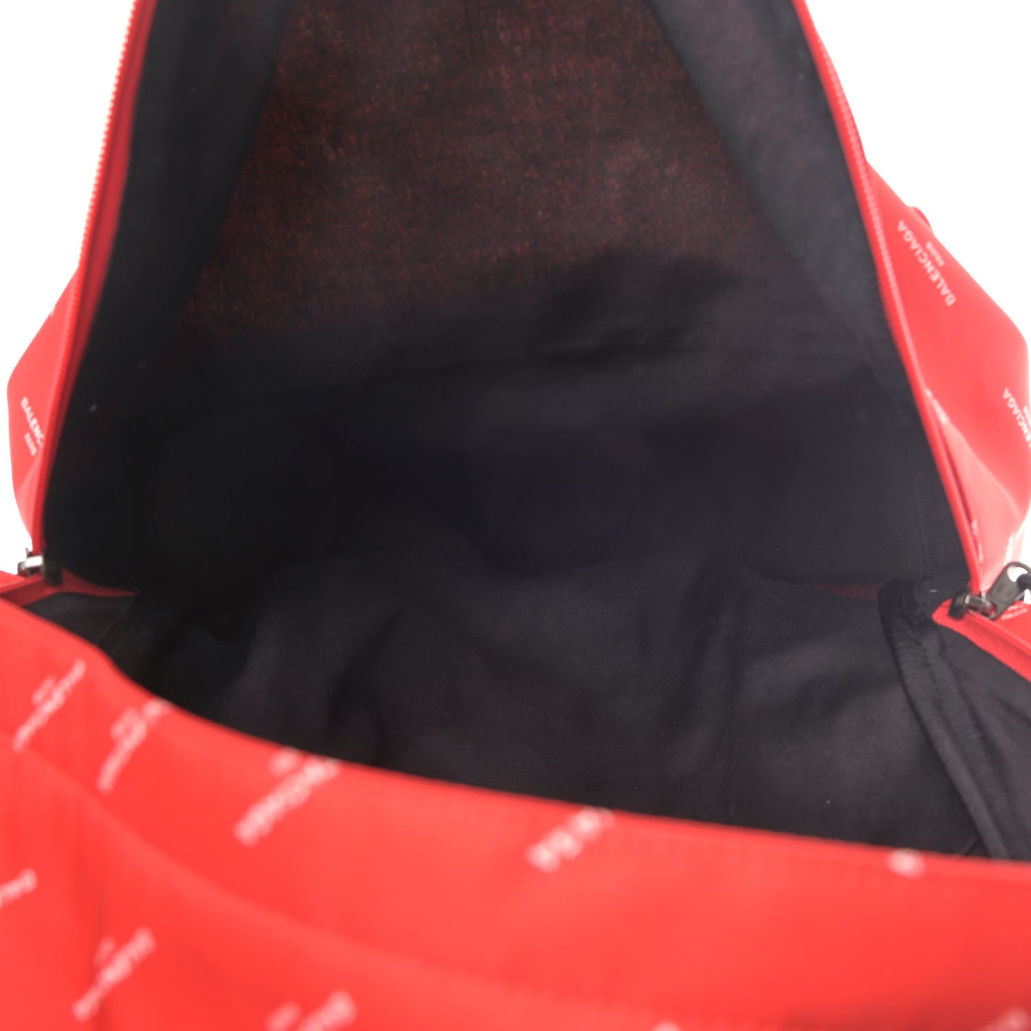 Balenciaga Twill Nylon Allover Logo Print Explorer Backpack Rouge Vermillion White 4 of 4
