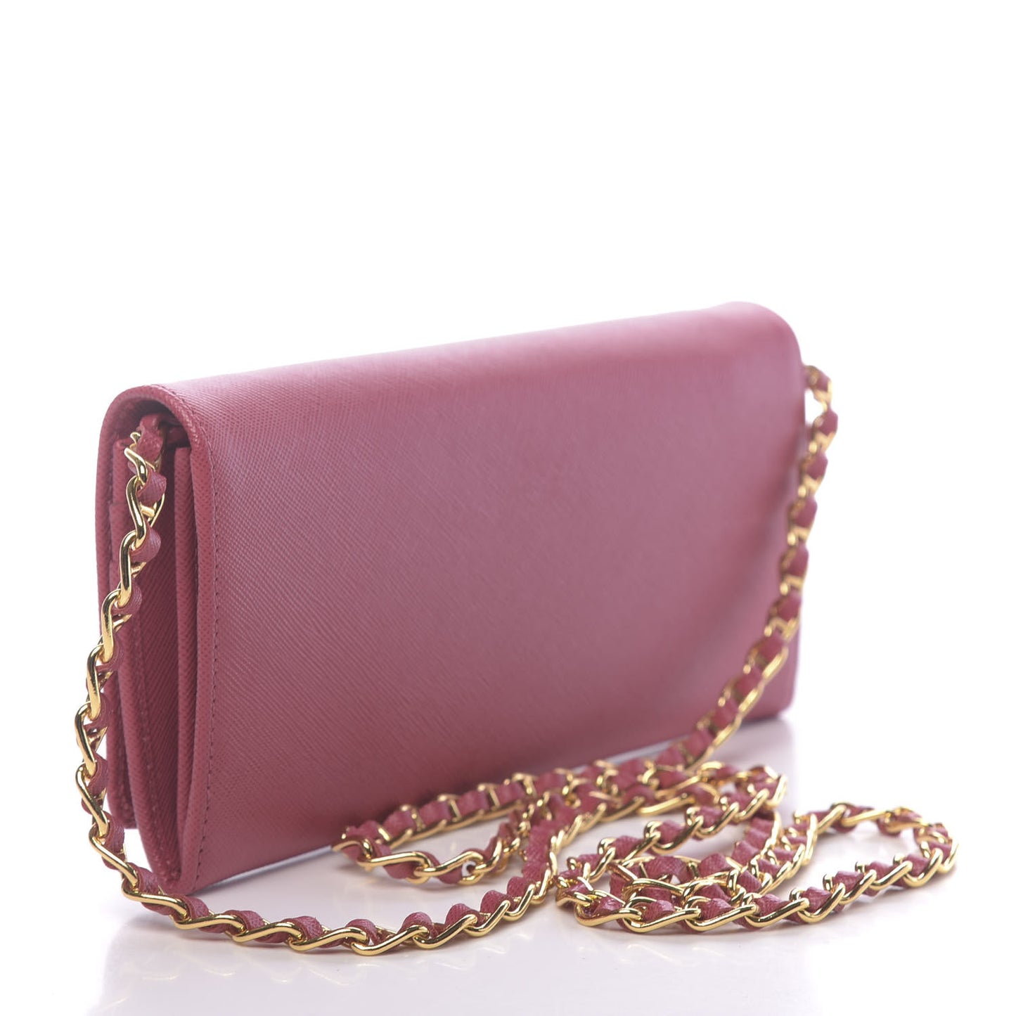 Saffiano Metal Oro Chain Wallet Peonia