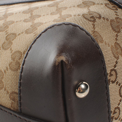 Gucci Monogram Vintage Web Medium Hobo Dark Brown 10 of 11