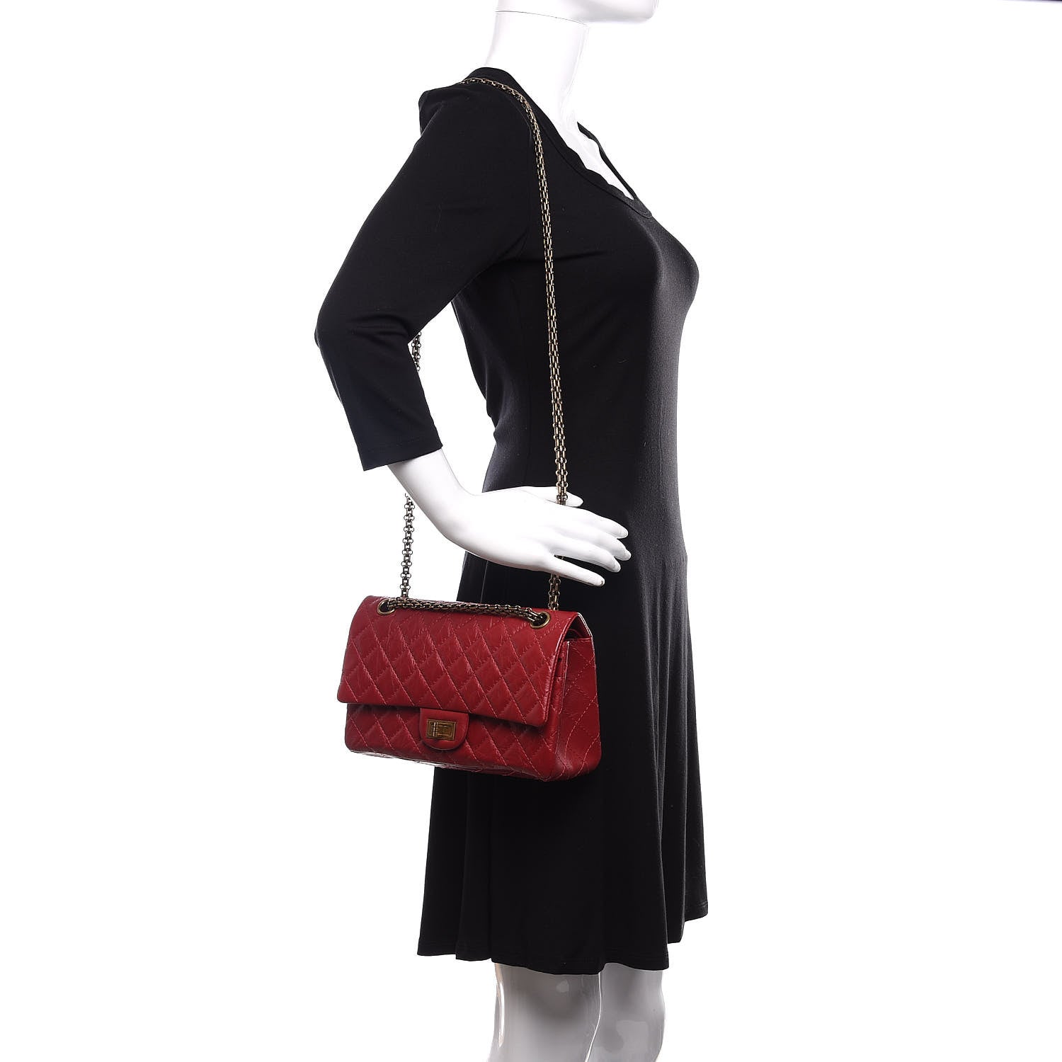 Chanel Aged Calfskin Quilted 2.55 Reissue 225 Flap Red 2 of 11