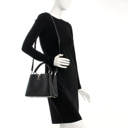 Louis Vuitton Taurillon Studded Capucines BB Black 2 of 8