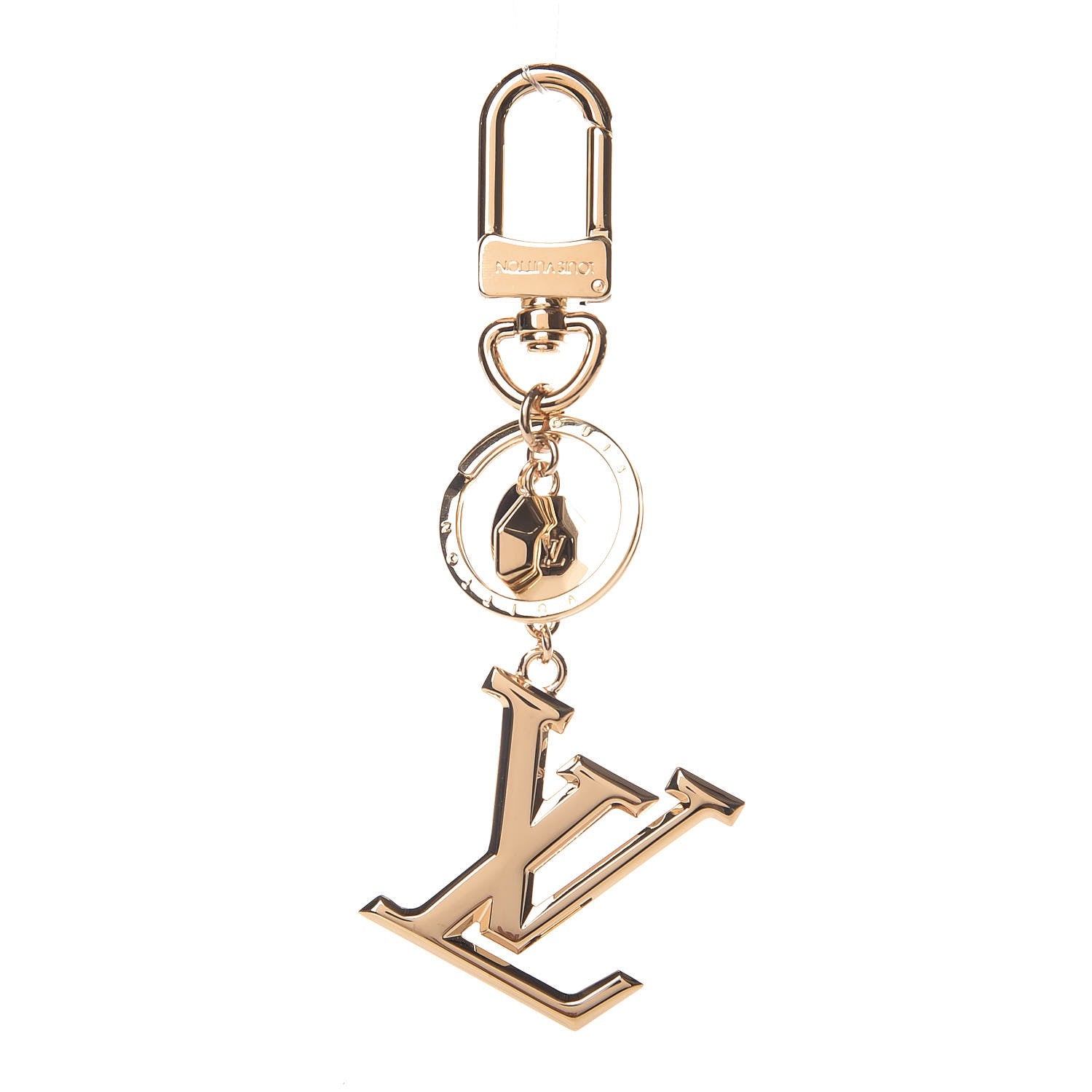 Louis Vuitton LV Facettes Bag Charm Key Holder Gold 1 of 3