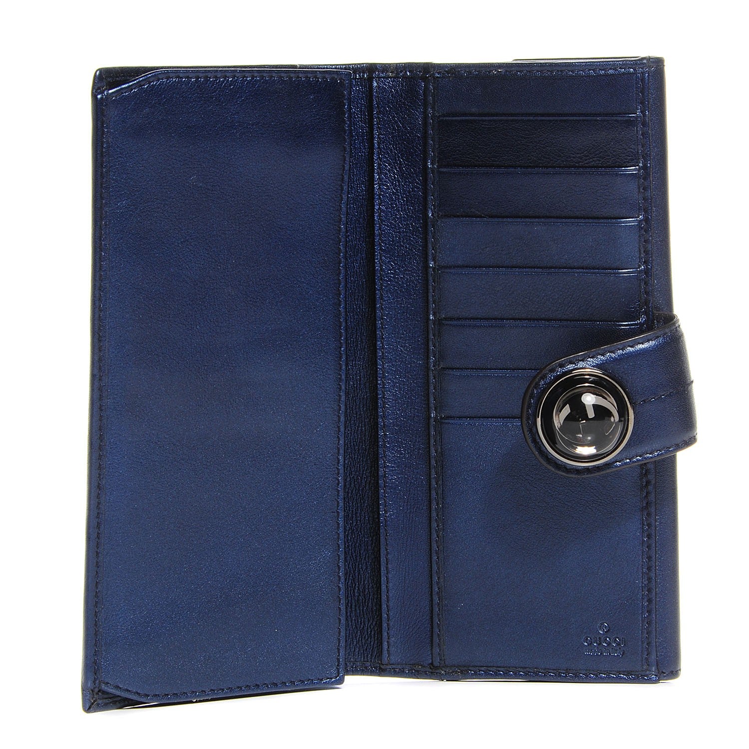 Gucci Metallic Leather Galaxy Continental Wallet Blue 5 of 8
